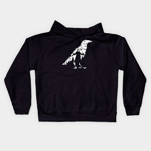 Crow Night Sky Collage Kids Hoodie by Rebus28